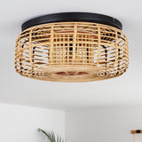 Natural Bohemian Rattan Ceiling Light for Bedroom Living Room