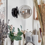 Wandleuchte CHEHALIS aus Rauchglas für Wohnzimmer und Schlafzimmer 