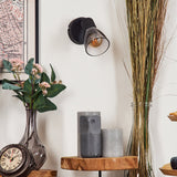 Industrieller moderner Medelim Wandleuchter mit klarem und rauchfarbenem Glas für Wohnzimmer und Schlafzimmer 