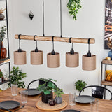 Scandinavian Rustic Wood and Geometric Wire Cage Ceiling Light for Kitchen Dining Room