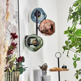 Künstlerische bunte Globus-Wandleuchten in Blau, Grün und Kupfer für Wohnzimmer und Schlafzimmer 