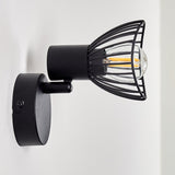 Industrielle Wandleuchte mit schwarzem Käfigschirm und zusätzlichem Rabatt für Wohnzimmer und Schlafzimmer 