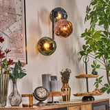 Künstlerische bunte Globus-Wandleuchten in Blau, Grün und Kupfer für Wohnzimmer und Schlafzimmer 