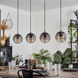 Mid-Century Modern Smoked Glass Ceiling Light for Dining Room Living Room