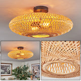 Modern Bohemian Bamboo Ceiling Light with Two Lights for Living Room Bedroom