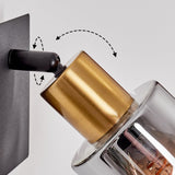 Moderne Wandlampe LETEQUE aus Messing und Schwarz mit klarem Glas für Wohnzimmer und Schlafzimmer 