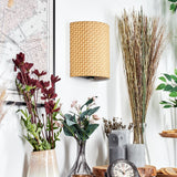 Boho gewebte Wandleuchte aus Stroh für Wohnzimmer und Schlafzimmer, oben und unten leuchtend 