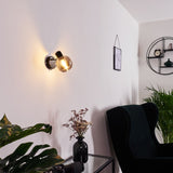 Moderne LEXINGTON Wandleuchte in Chrom und Schwarz mit Rauchglas für Wohnzimmer und Schlafzimmer 