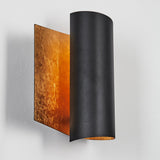 Moderne Zylinder-Wandleuchte mit Bernstein-Glasakzent für Wohnzimmer und Schlafzimmer 