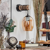 Rustikale industrielle Vevino-Globus-Wandleuchte in Ecru und Schwarz für Wohnzimmer und Schlafzimmer 