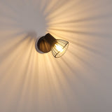 Industrielle Wandleuchte mit schwarzem Käfigschirm und zusätzlichem Rabatt für Wohnzimmer und Schlafzimmer 