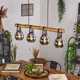 Rustic Modern Glass & Wood Ceiling Light for Dining Room Living Room