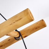 Scandinavian Rustic Wood & Geometric Wire Cage Ceiling Light for Kitchen Dining Room