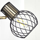 Industrielle Schwarz-Gold Bacau Wandleuchte mit Käfigschirm für Wohnzimmer und Schlafzimmer 