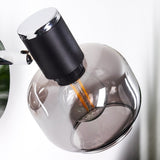 Moderne LEXINGTON Wandleuchte in Chrom und Schwarz mit Rauchglas für Wohnzimmer und Schlafzimmer 