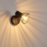 Industrielle Wandleuchte mit schwarzem Käfigschirm und zusätzlichem Rabatt für Wohnzimmer und Schlafzimmer 