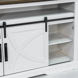 Meuble TV blanc style ferme Brimley 173 cm/68" avec insert de cheminée électrique de 23" 
