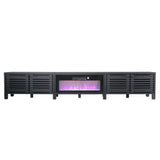 115''/292cm Living Room TV Stand with 36''/91cm Recessed Electric Fireplace