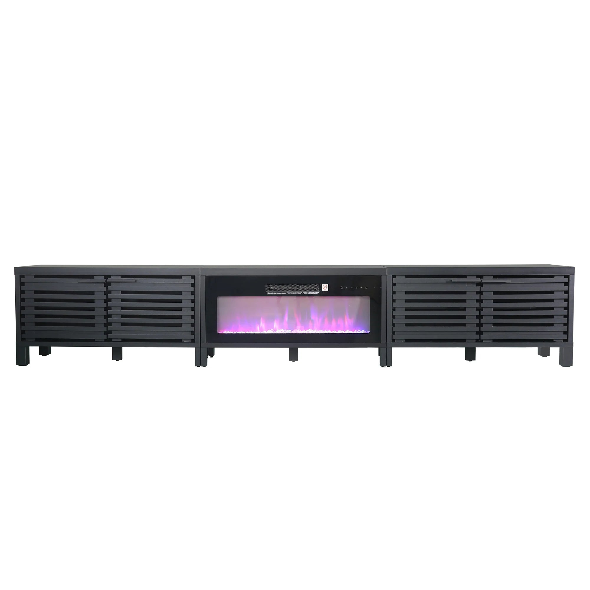 115''/292cm Living Room TV Stand with 36''/91cm Recessed Electric Fireplace