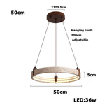 Elegante Pendelleuchten aus Travertin, Ø 40 cm, LED-Deckenleuchte aus Naturstein 