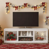 168cm LED-TV-Ständer, passend für Fernseher bis zu 75" mit LED-Regalbeleuchtung 