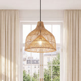 Moderne minimalistische geweven rotan hanglamp met een diameter van 50 cm 