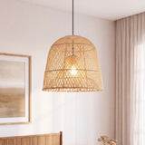 Scandinavische minimalistische rotan hanglamp met een diameter van 38 cm 