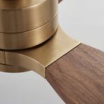 Louise Soft Brass Ceiling Fan Ø142 cm with LED Light and 100% Solid Wood Blades