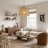 Scandinavian Minimalist Rattan Pendant Light 38 cm Diameter