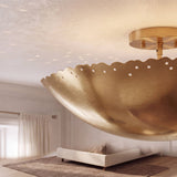 Scalloped-Edge Flush Mount Pendant Lights 42 cm Diameter