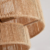 3-flammige traditionelle Bauernhaus Wabi-Sabi Seil-Deckenleuchte