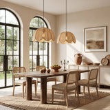 Natural Textured Lotus Rattan Pendant Light 40 cm Diameter