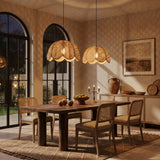 Natural Textured Lotus Rattan Pendant Light 40 cm Diameter