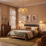 Moderne slanke ovale hanglamp van bamboe, diameter 55 cm 
