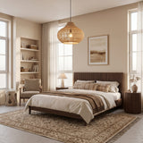 Japandi rotan hanglamp met een diameter van 35 cm 