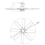 60" Antone Industrial DC Motor Downrod Mount Reversible Ceiling Fan with Lighting and Remote Control