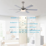 60" Lucknow Modern Ceiling Fan with Lighting and Remote Control
