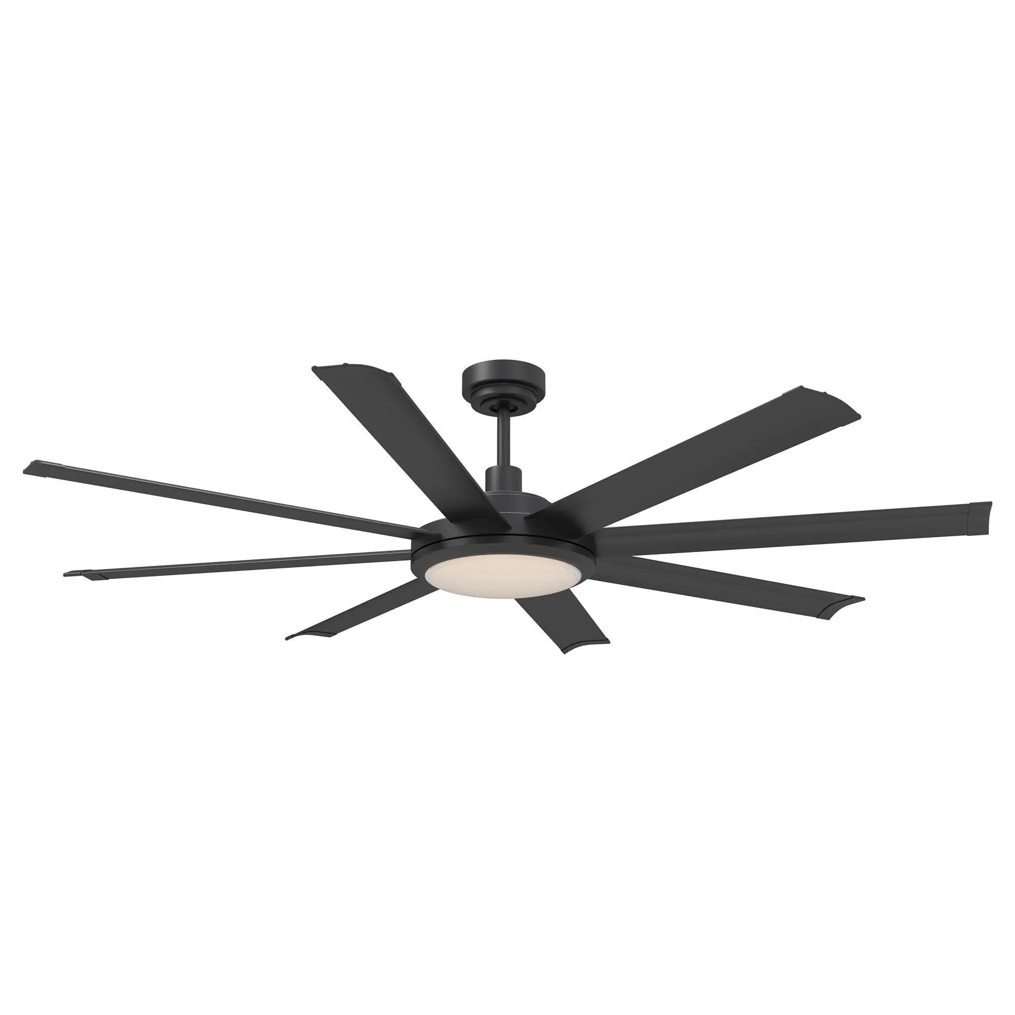 60" Industrial DC Motor Downrod Mount Ceiling Fan with Lighting and Remote Control