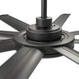 60" Industrial DC Motor Downrod Mount Ceiling Fan with Lighting and Remote Control