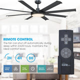 60" Industrial DC Motor Downrod Mount Ceiling Fan with Lighting and Remote Control