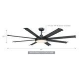 60" Industrial DC Motor Downrod Mount Ceiling Fan with Lighting and Remote Control