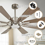 60" Oretha Windmill DC Ceiling Fan with LED Lighting