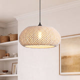 Bohemian Rustic Woven Cotton Pendant Light 48 cm Diameter
