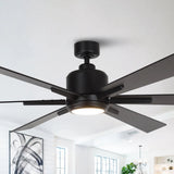 65" Bendan Industrial Downrod Mount Ceiling Fan with Lighting and Remote Control