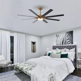 65" Balachandran Industrial DC Motor Downrod Mount Ceiling Fan with LED Lighting and Remote Control