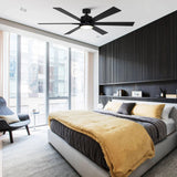 65" Amold Industrial Downrod Mount Ceiling Fan with Lighting and Remote Control