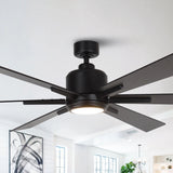 Ventilateur de plafond industriel Bendan à tige de 165 cm (65") avec éclairage et télécommande 