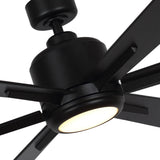 Ventilateur de plafond industriel Bendan à tige de 165 cm (65") avec éclairage et télécommande 
