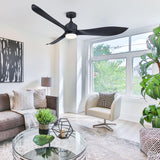 66" Misael Propeller Industrial DC Motor Ceiling Fan with LED Lighting