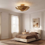 Scalloped-Edge Flush Mount Pendant Lights 42 cm Diameter